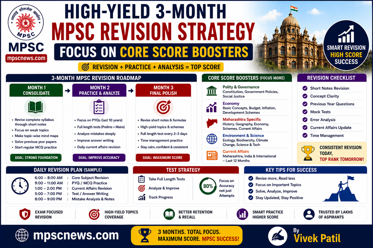 3 Month MPSC Revision Strategy high yield study plan for prelims and mains