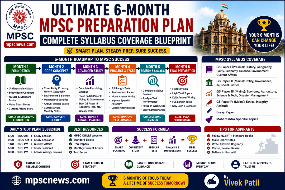 6 Month MPSC Preparation Plan complete syllabus coverage blueprint