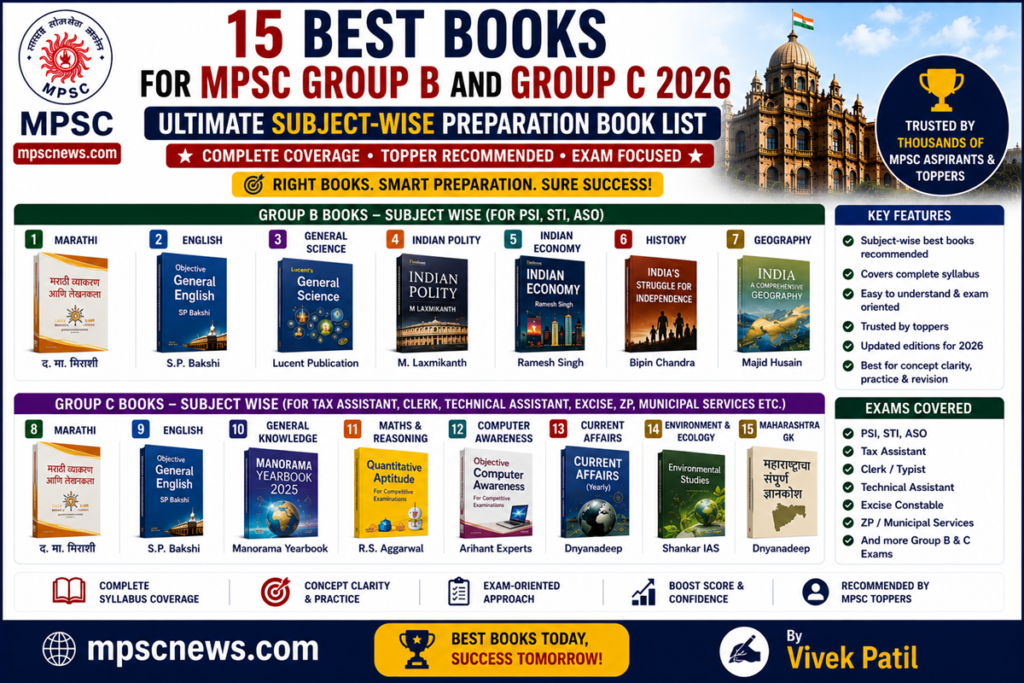 15 Best Books for MPSC Group B and Group C 2026: Ultimate Subject-Wise ...