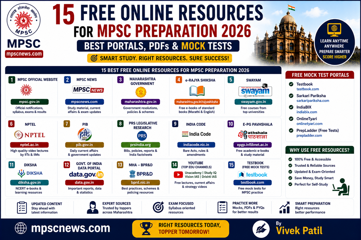 Free Online Resources for MPSC Preparation portals PDFs and mock tests