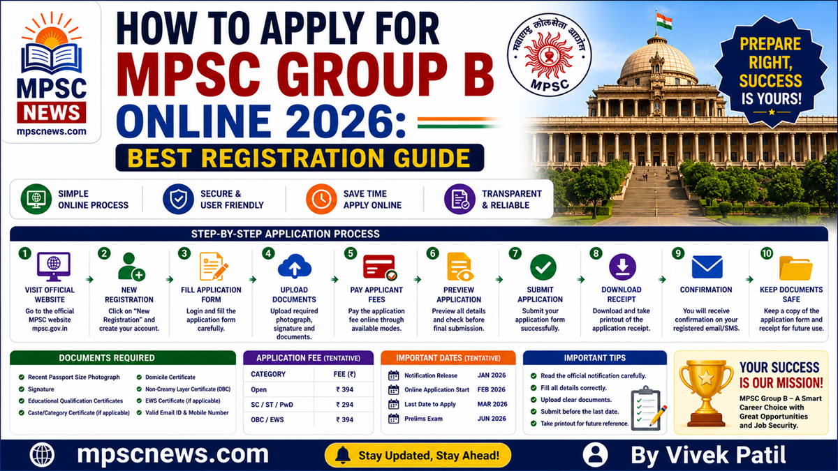 How to Apply for MPSC Group B Online 2026 registration process