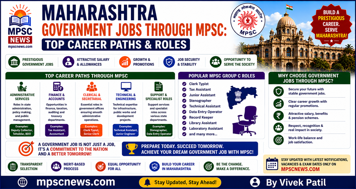 Maharashtra Government Jobs Through MPSC top career paths and roles