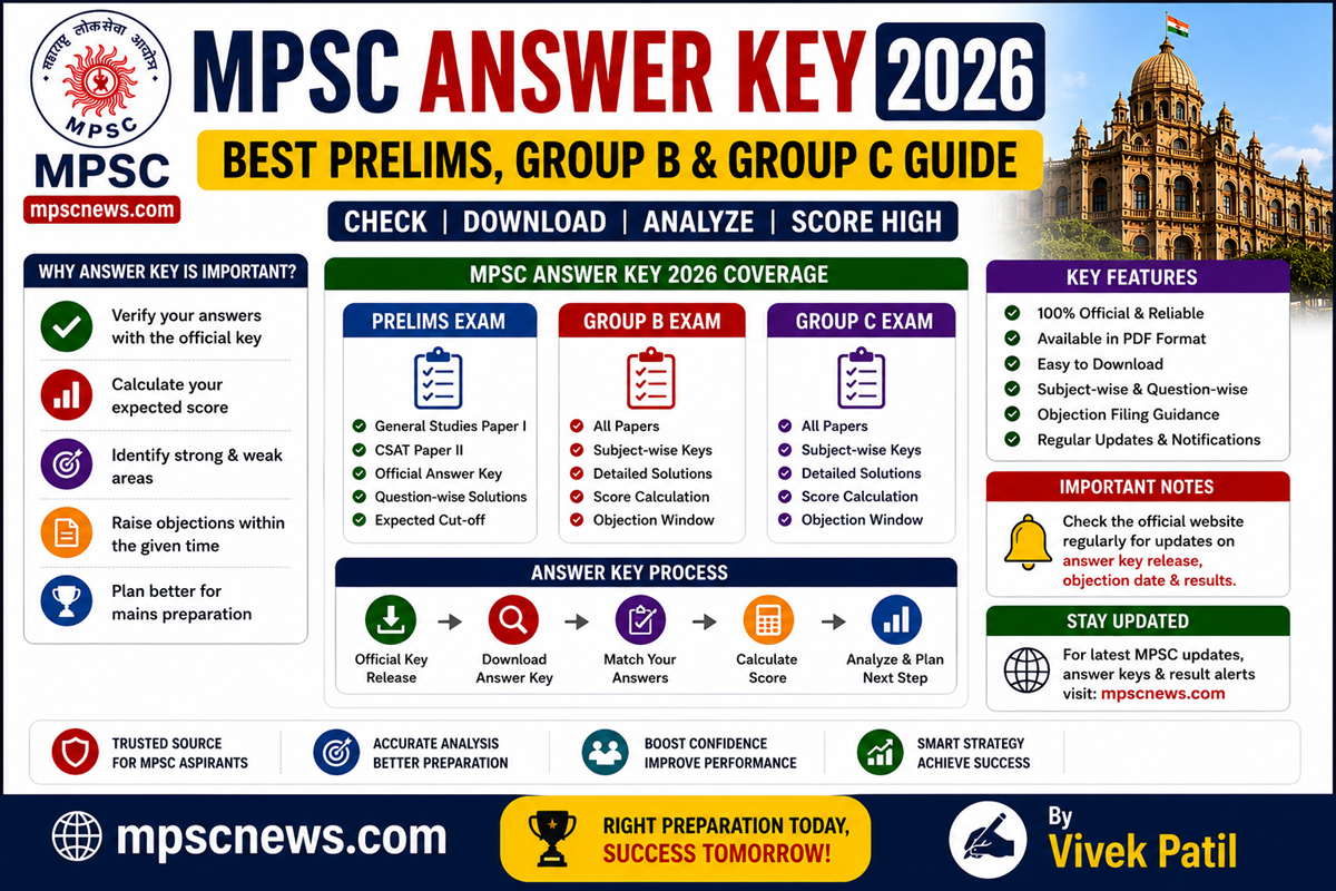 MPSC Answer Key 2026 prelims group b group c response sheet download