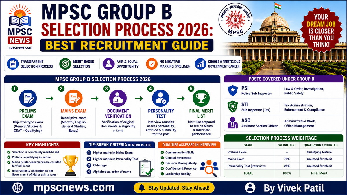 MPSC Group B Selection Process 2026 recruitment stages
