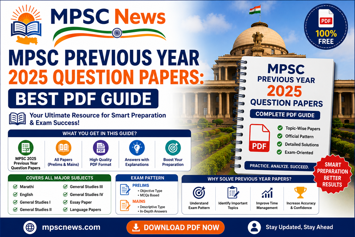 MPSC Previous Year 2025 Question Papers PDF download