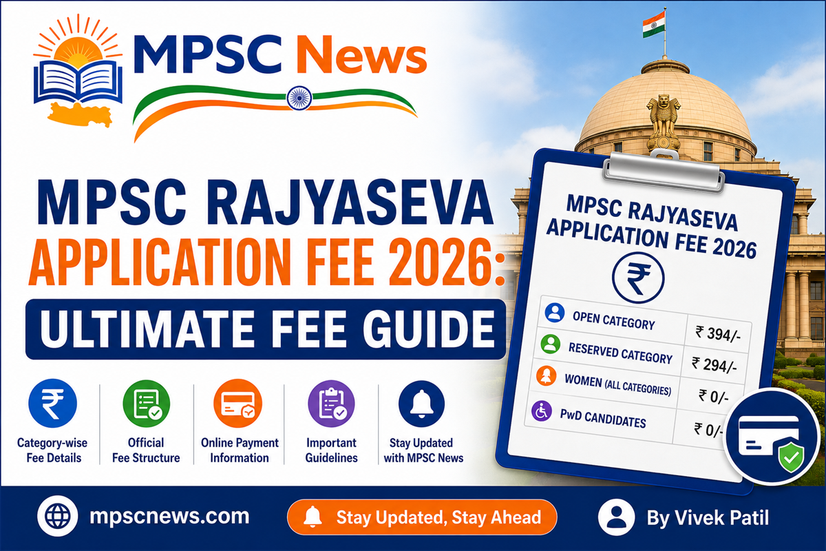 MPSC Rajyaseva Application Fee 2026 category wise fee structure