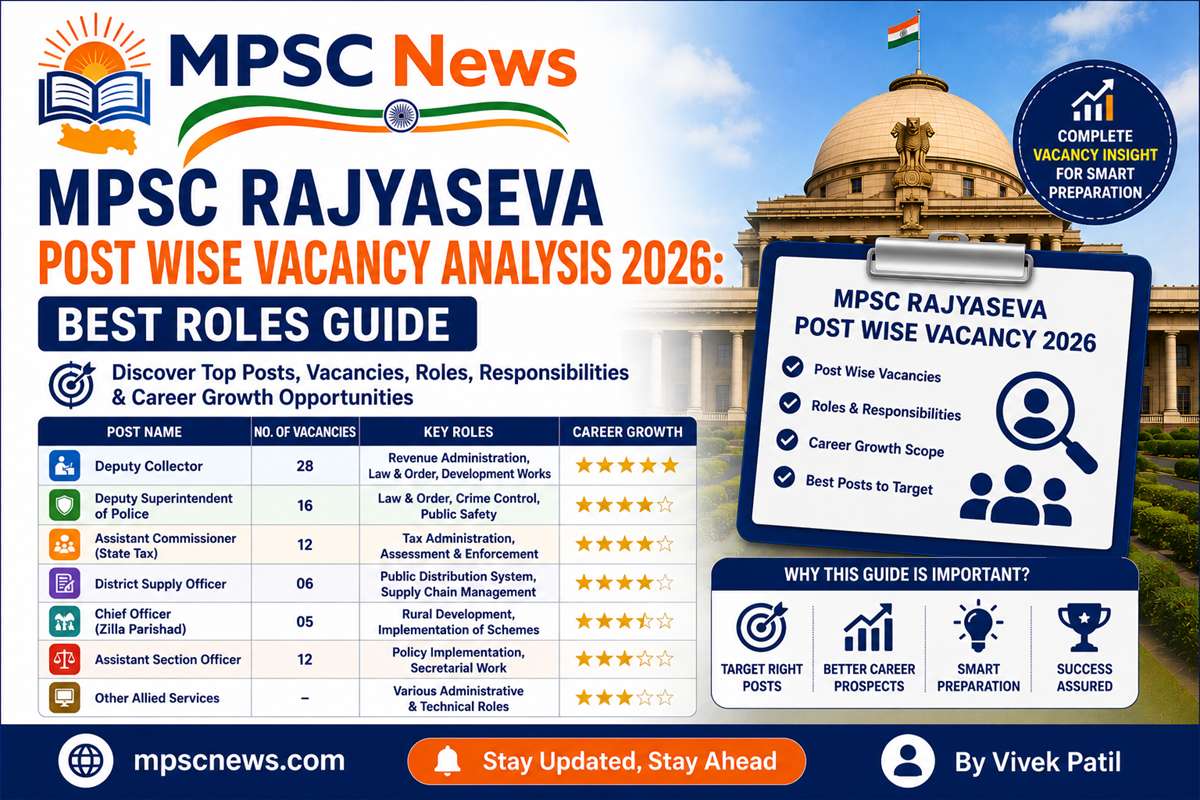 MPSC Rajyaseva Post Wise Vacancy Analysis 2026 department wise posts
