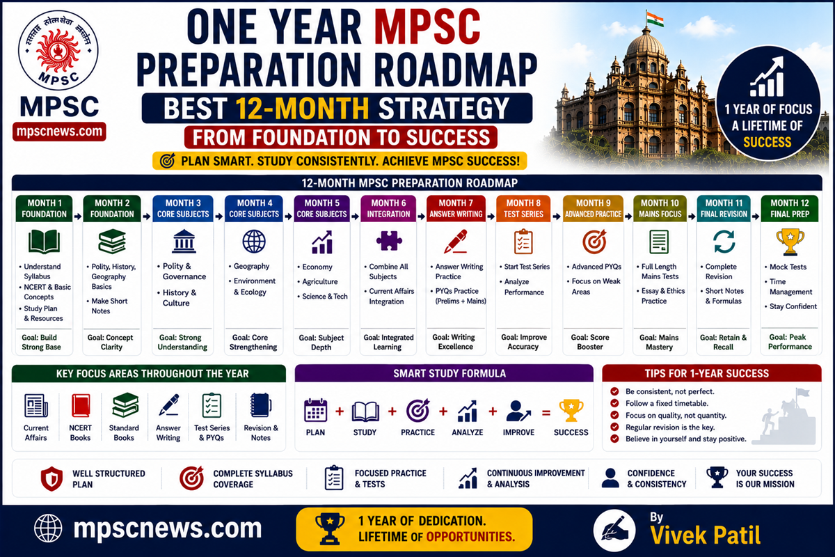 One Year MPSC Preparation Roadmap complete 12 month study strategy