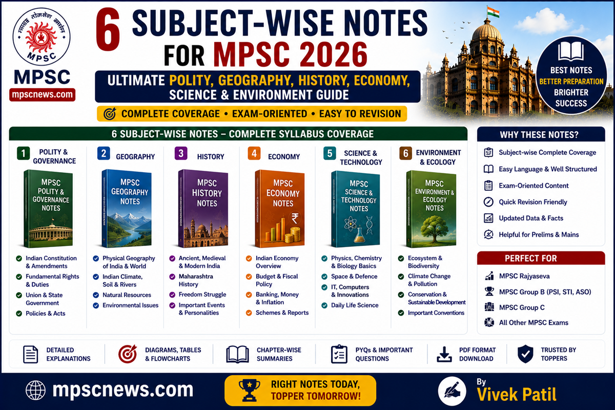 Subject-Wise Notes for MPSC quick revision guide